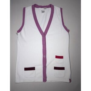 Lija Sleeveless Sweater Vest Y2K White Colorblock Tenniscore Country Club Med